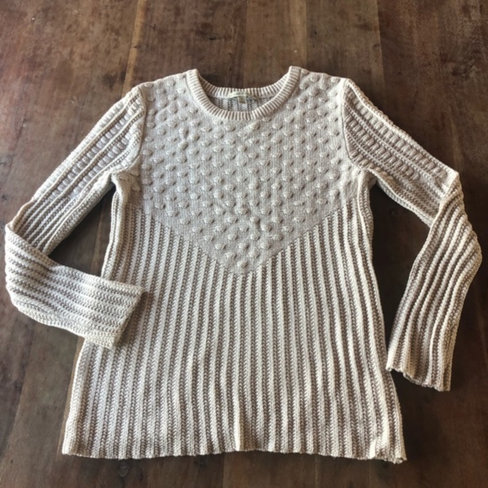 41 Hawthorn Sweater Crewneck Poppy Textured in Neutral Light Tan - Picture 1 of 5